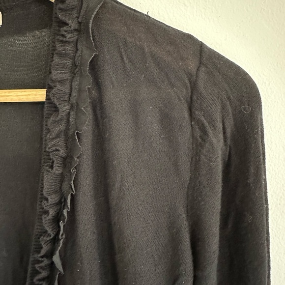 RW&Co black knit cardigan with ruffle L - Picture 2 of 4